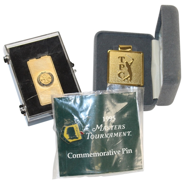 PGA of America & TPC Money Clips with 1995 Masters Tournament Commemorative Pin