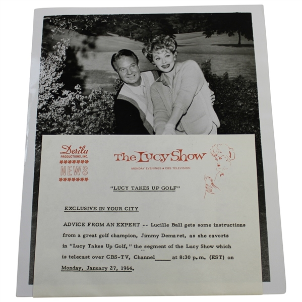 Jimmy Demaret & Lucille Ball 1964 Lucy Takes Up Golf Promotional Photo
