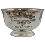 1953 Wyoming Golf Club Seniors Championship Runner-Up Trophy Bowl Won by Gil. Comstock