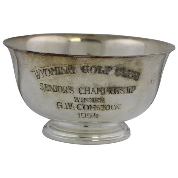 1954 Wyoming Golf Club Seniors Championship Trophy Bowl Won by G.W. Comstock