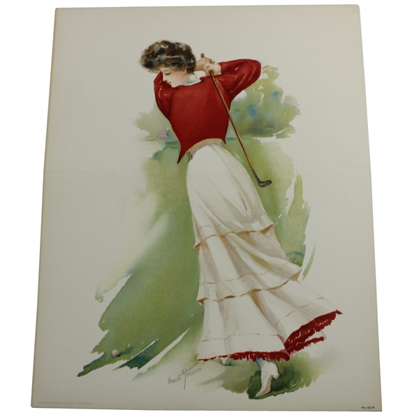 Early Coloured Lady Golfer Print