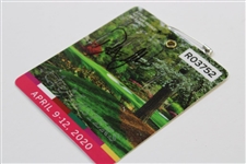 Dustin Johnson Signed 2020 Masters SERIES Badge #R03752 JSA ALOA