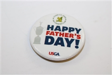 Matthew Fitzpatrick Signed 2022 U.S. Open Flag w/Father’s Day Pin - Big Signature! JSA ALOA
