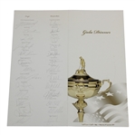 2010 Ryder Cup Team USA & Team Europe Signed Dinner Program/Menu w/Tiger JSA ALOA