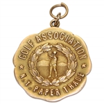 1914 New York Paper Trade Golf Association Solid 14k Gold Winners Medal -  Montclair NJ