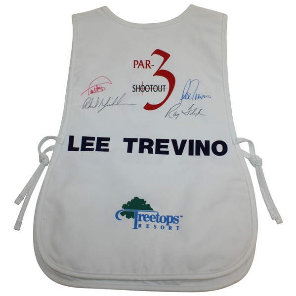 Trevino Par 3 Shootout Hole-In-One Caddy Bib Signed by Mickelson, Floyd, Azinger & Trevino - Ralph Hackett Collection JSA ALOA