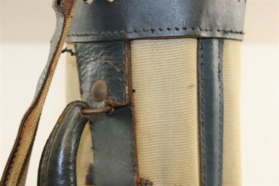 Vintage Canvas & Leather Stovepipe Golf Bag
