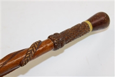 c. 1900 Decorative Wooden Cane Carved & Used by Robert Simpson