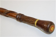 c. 1900 Decorative Wooden Cane Carved & Used by Robert Simpson