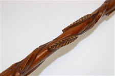 c. 1900 Decorative Wooden Cane Carved & Used by Robert Simpson