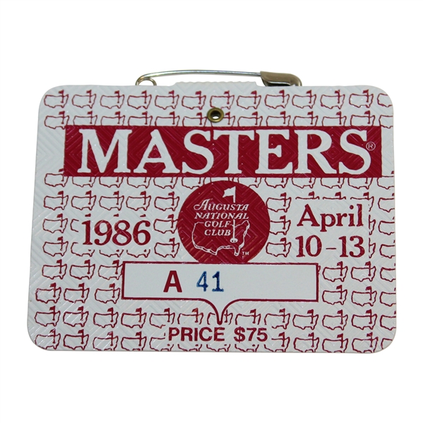 1986 Masters Tournament SERIES Badge #A41 - Jack Nicklaus Winner