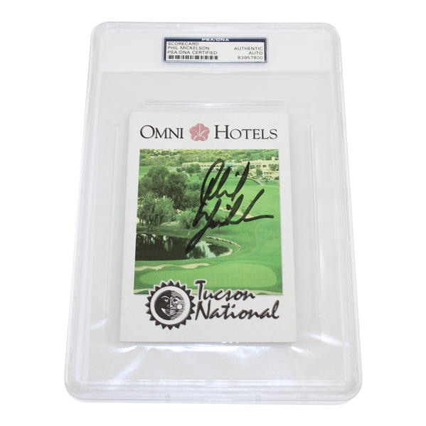 Phil Mickelson Signed Tucson National Scorecard PSA/DNA #83957800