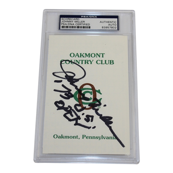 Johnny Miller Signed Oakmont Country Club Scorecard PSA/DNA #83957802