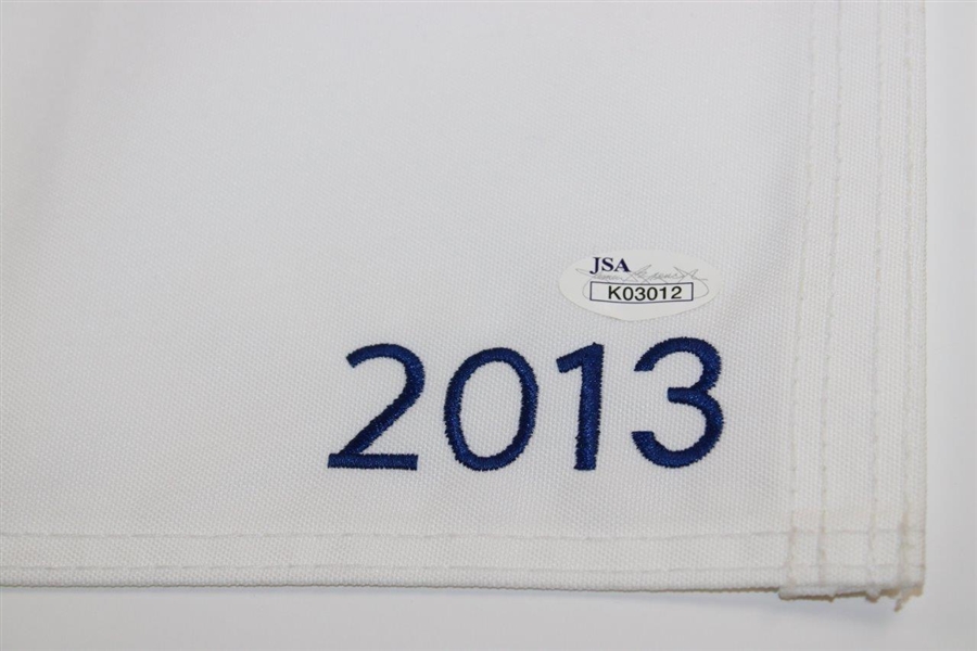 Henrik Stenson Signed 2013 Deutsche Bank Championship Embroidered Flag JSA #K03012