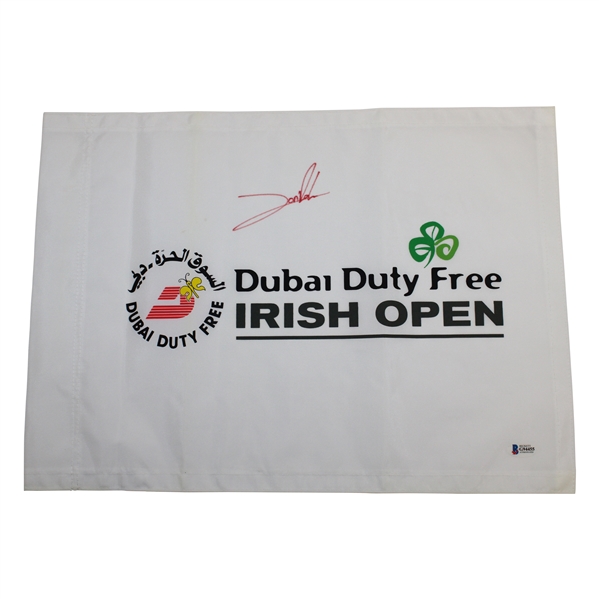 Jon Rahm Signed Dubai Duty Free Irisih Open Flag BECKETT #G94455