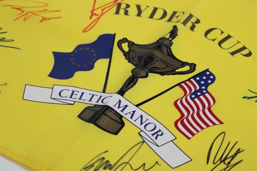 European Team Signed 2010 Ryder Cup at Celtic Manor Screen Flag PSA/DNA #Q99274