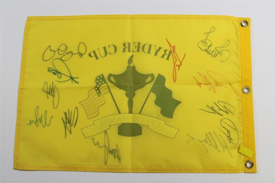 European Team Signed 2010 Ryder Cup at Celtic Manor Screen Flag PSA/DNA #Q99274
