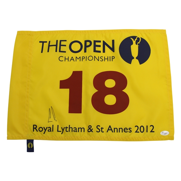 Ernie Els Signed 2012 OPEN at Royal Lytham & St. Annes Screen Flag JSA #K03017