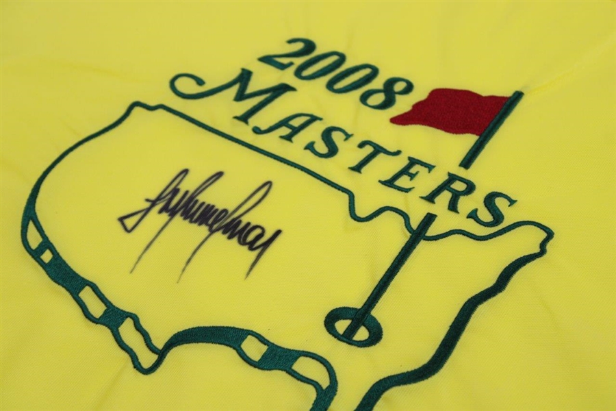 Trevor Immelman Signed 2008 Masters Tournament Embroidered Flag JSA ALOA