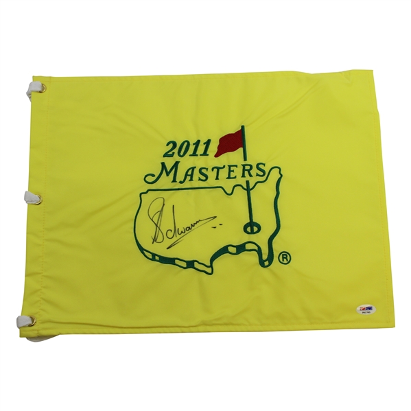 Charl Schwartzel Signed 2011 Masters Tournament Embroidered Flag PSA/DNA #P41785