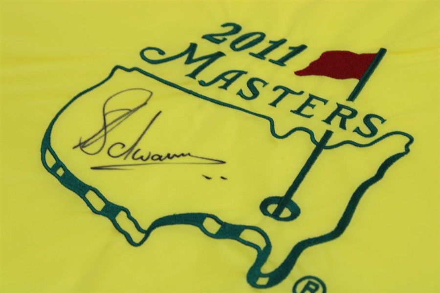 Charl Schwartzel Signed 2011 Masters Tournament Embroidered Flag PSA/DNA #P41785