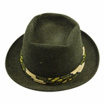 Sam Sneads Personal Custom Green Felt Mallory Hat - Size 7 1/8 - Navy/Cream/Grey