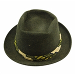 Sam Sneads Personal Custom Green Felt Mallory Hat - Size 7 1/8 - Navy/Cream/Grey