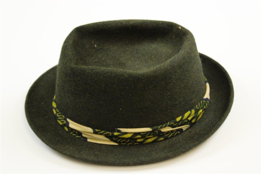 Sam Snead's Personal Custom Green Felt Mallory Hat - Size 7 1/8 - Navy/Cream/Grey