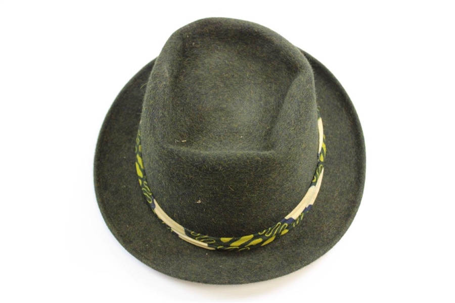 Sam Snead's Personal Custom Green Felt Mallory Hat - Size 7 1/8 - Navy/Cream/Grey