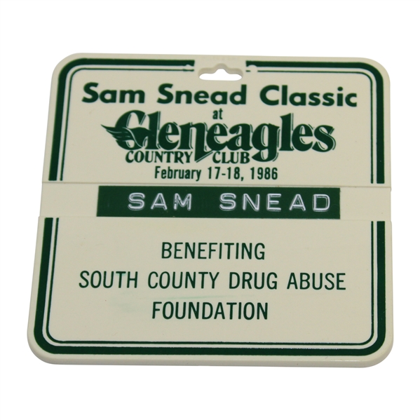 Sam Snead's 1986 Sam Snead Classic at Gleneagles Competitor Bag Tag