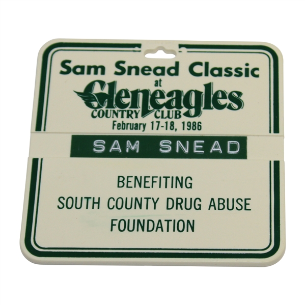 Sam Sneads 1986 Sam Snead Classic at Gleneagles Competitor Bag Tag