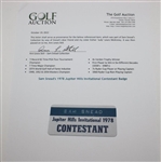 Sam Snead's 1978 Jupiter Hills Invitational Contestant Badge