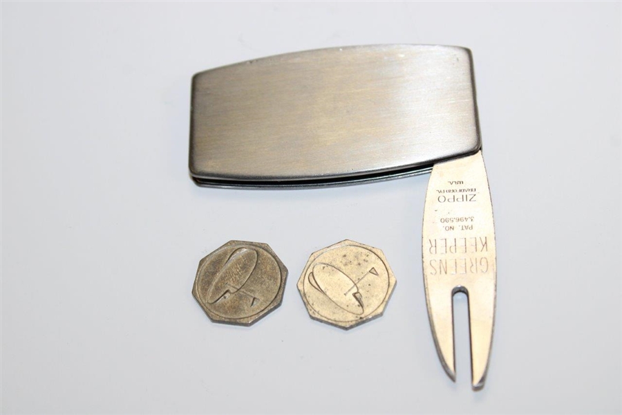 Sam Snead's 1972 Bing Crosby National Pro-Am Knife with Two (2) Ball Markers Tool