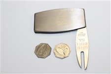 Sam Snead's 1972 Bing Crosby National Pro-Am Knife with Two (2) Ball Markers Tool