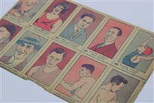 1926 W512 Walter Hagen Rookie Card on Uncut Sheet of Ten Cards