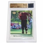 Tiger Woods 2001 Upper Deck Card - Event Worn Shirt - Gem Mint 9.5 #0005201354