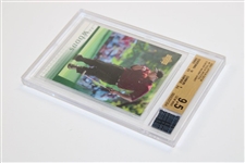 Tiger Woods 2001 Upper Deck Card - Event Worn Shirt - Gem Mint 9.5 #0005201354