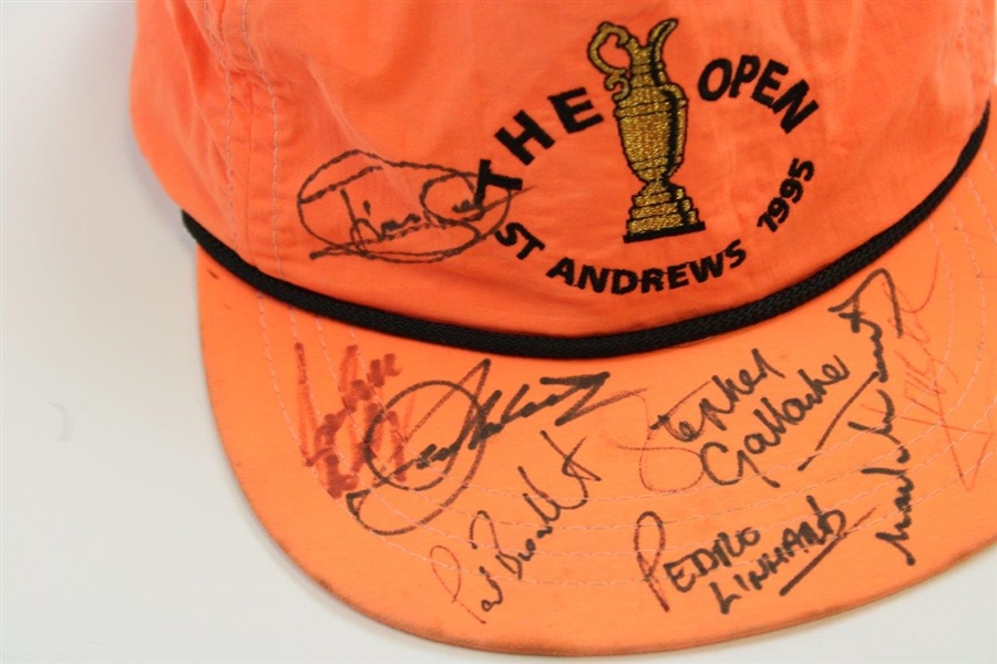 Seve Ballesteros & Others Signed 1995 The OPEN at St. Andrews Orange Hat JSA ALOA