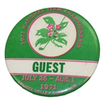 1971 National Team Championship at Laurel Valley Guest Badge - Palmer & Nicklaus Win