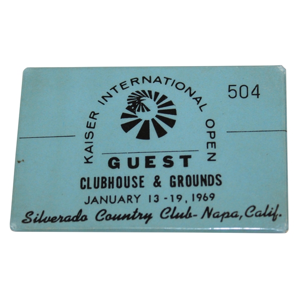 1969 The Kaiser International Open Badge Guest Badge #504 - Jack Nicklaus Win