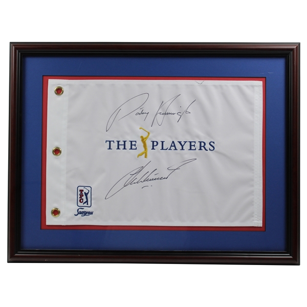 Padraig Harrington & Lee Westwood Signed The Players Embroidered Flag JSA ALOA