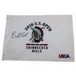 Brooks Koepka Signed 2018 US Open at Shinnecock Embroidered Flag JSA ALOA
