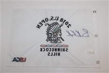 Brooks Koepka Signed 2018 US Open at Shinnecock Embroidered Flag JSA ALOA