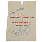 Cary Middlecoff & Bob Hope Signed Sarasota Bay & De Soto Lakes Match Ticket JSA ALOA