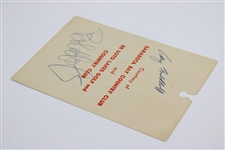 Cary Middlecoff & Bob Hope Signed Sarasota Bay & De Soto Lakes Match Ticket JSA ALOA