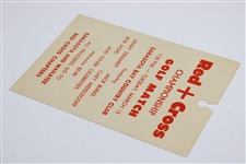 Cary Middlecoff & Bob Hope Signed Sarasota Bay & De Soto Lakes Match Ticket JSA ALOA