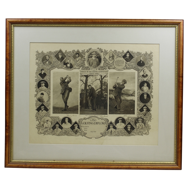 1910 The Great Triumvirate The Golfing Diploma Jubilee of the Golfing Championship - Vardon, Taylor & Braid