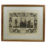1910 The Great Triumvirate The Golfing Diploma Jubilee of the Golfing Championship - Vardon, Taylor & Braid