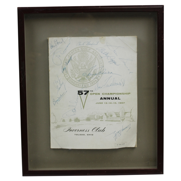 Demaret, Middlecoff, Nelson, Snead & Others Signed 1957 US Open at Inverness Club Program - Framed JSA ALOA