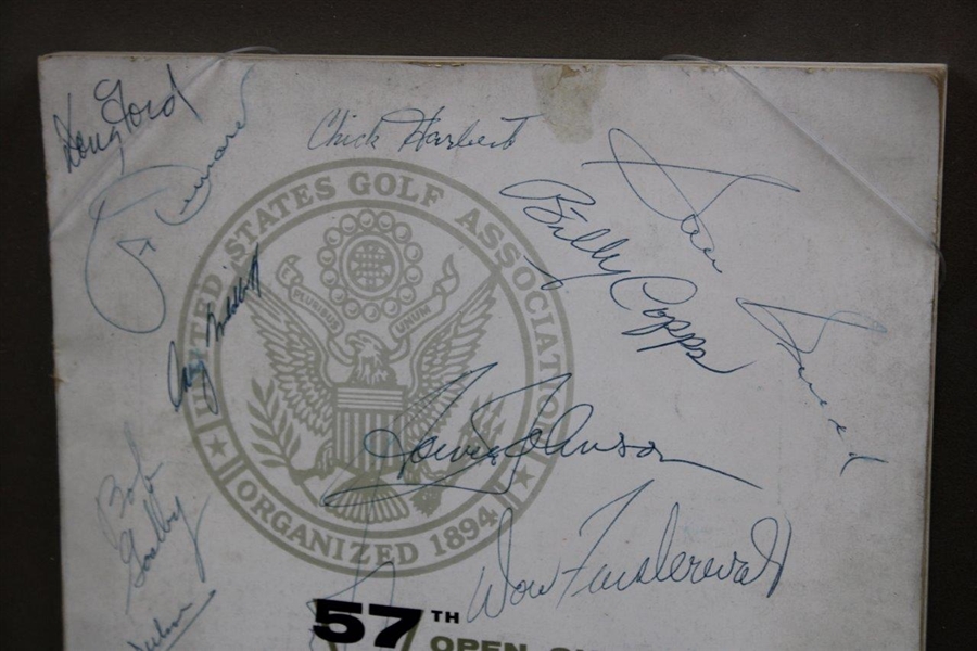 Demaret, Middlecoff, Nelson, Snead & Others Signed 1957 US Open at Inverness Club Program - Framed JSA ALOA